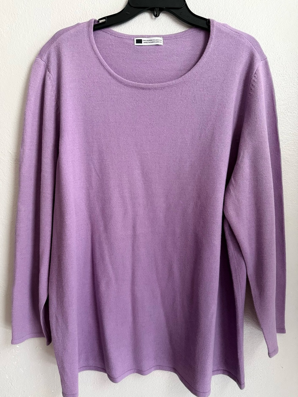 Lavender Crewneck Women's Sweater - Lightweight Long Sleeve